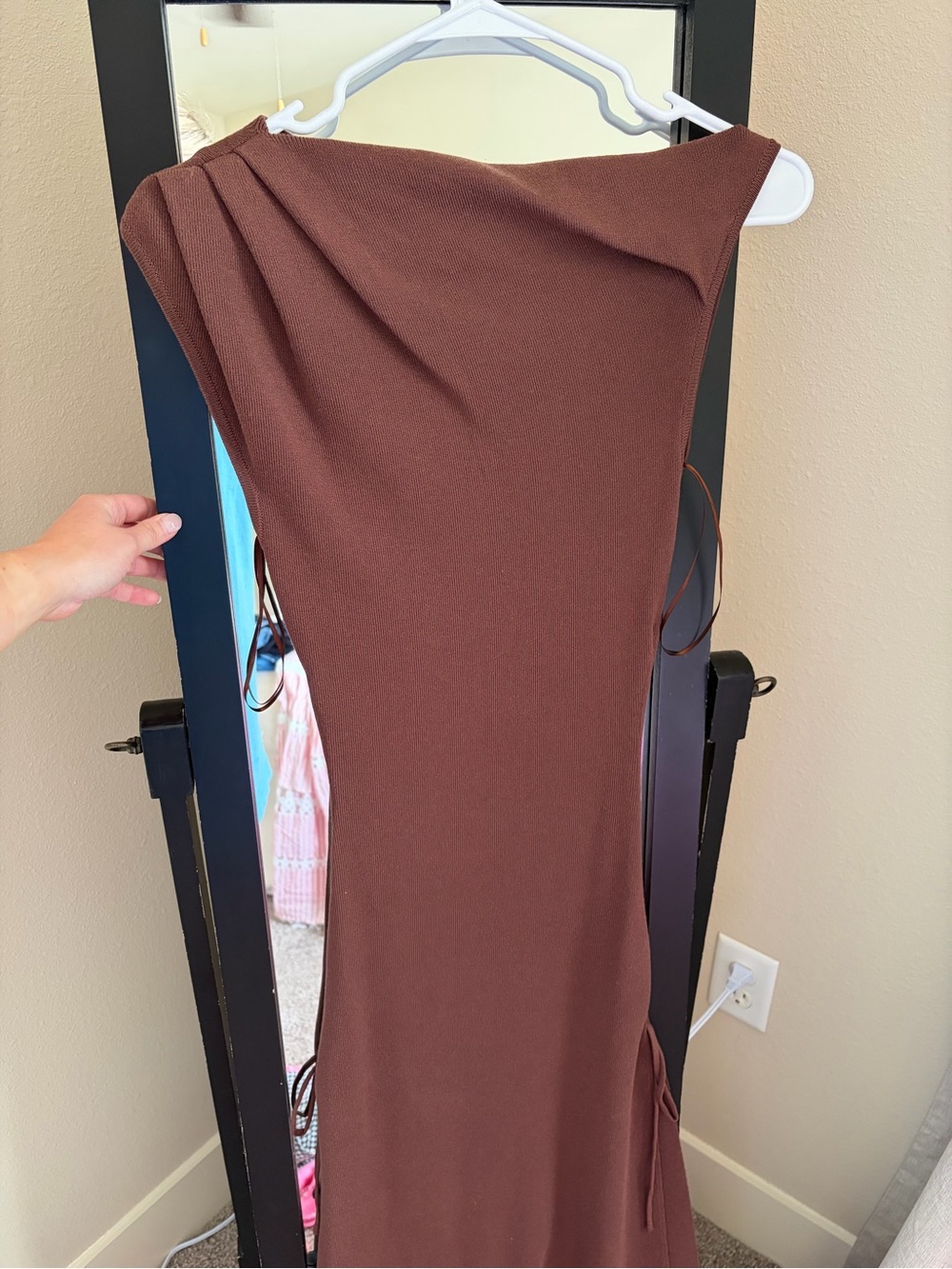 Lioness Brown One-Shoulder Ruched Maxi Dress - Picture 5 of 7